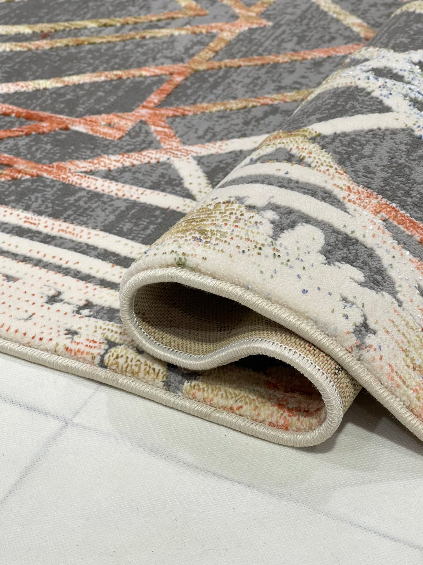 Irani Viscose Rug , Woven Back Article-309-Peach Size : 3 ft width x 5 ft length (100 cm x 150cm)