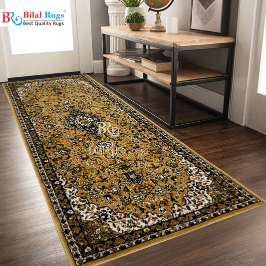 Grey Persian Polypropylene Woven Runner.
 Size : 2.6 ft width x 6.3 ft length
 (80 cm x 200cm)