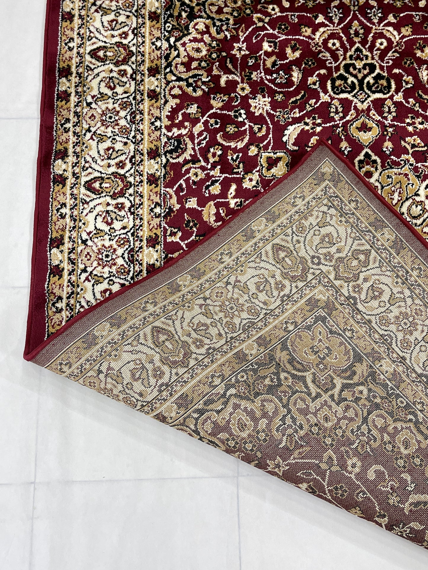 Persian polypropylene Rug,back woven(Article-21-Red )