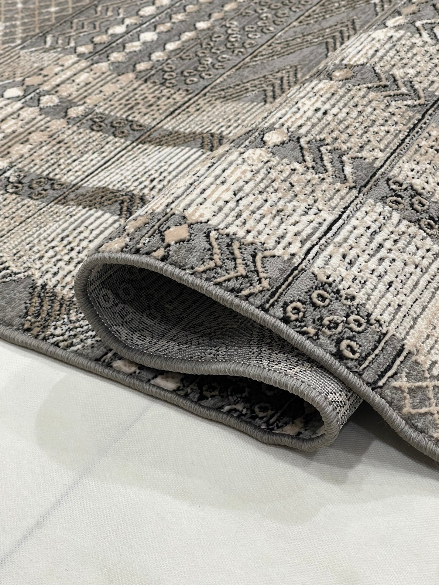 Irani Vintage Woven Rug.  Article -2086-Grey Size: 6.6 ft width x 9.6 ft length (200cm x 290cm)