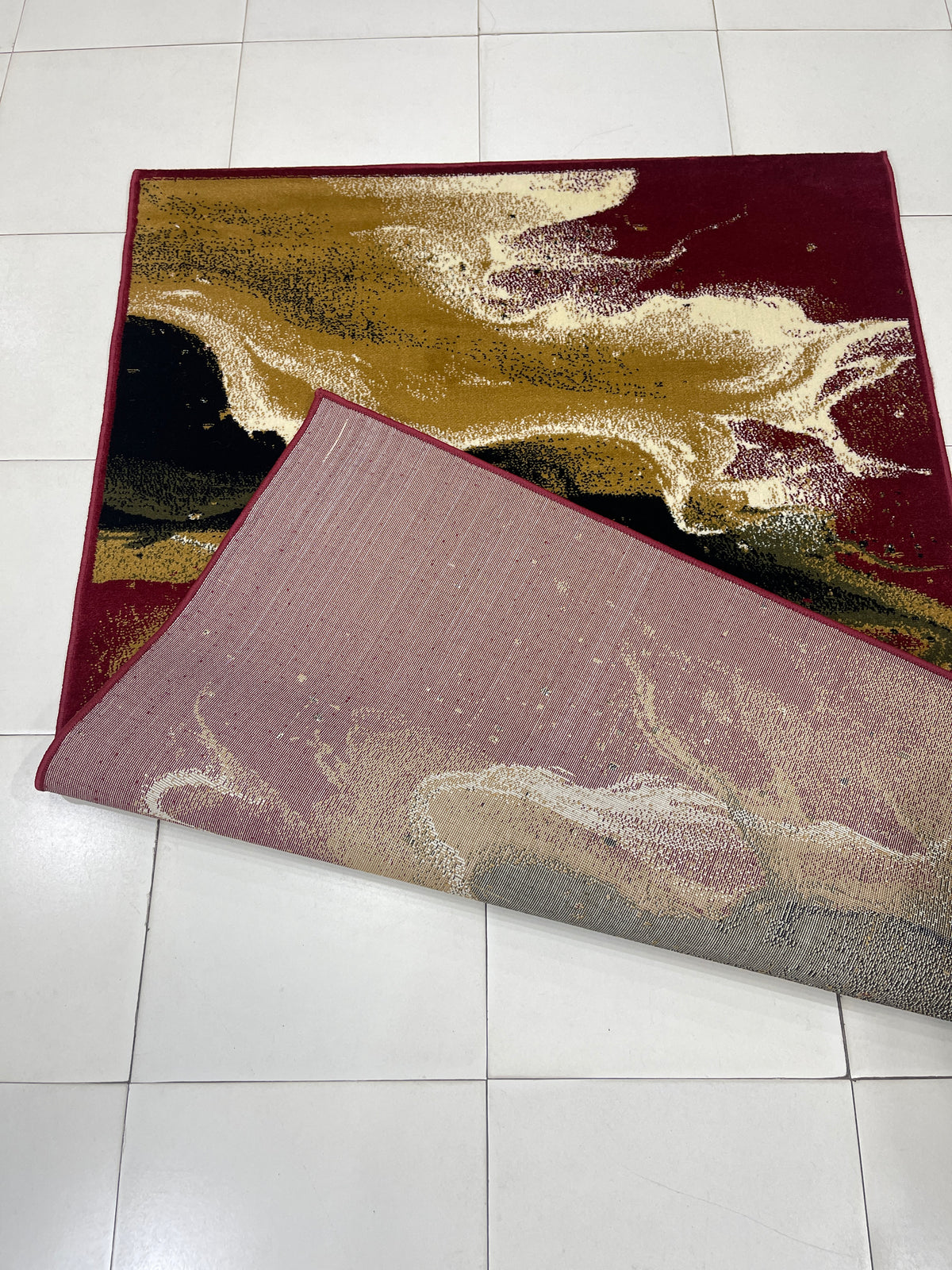 Modern polypropylene Rug,back woven
(Article-567-Red)
