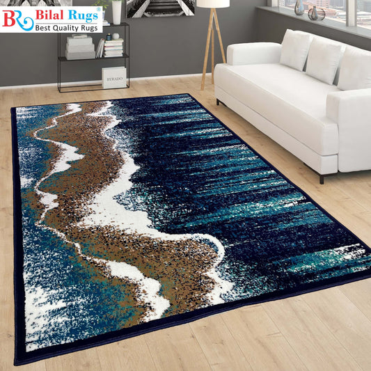 Modern  Polypropylene woven Rug.
Article-4719-Blue