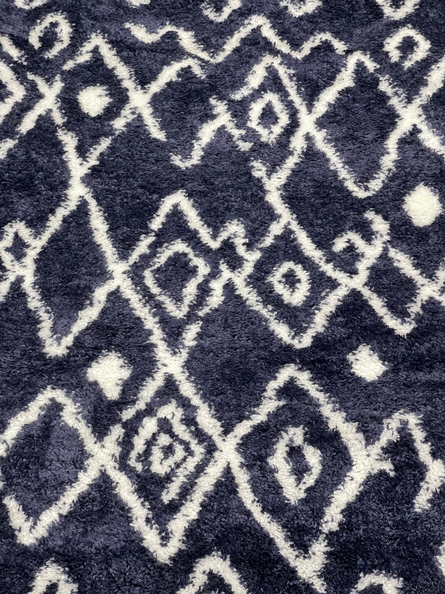 Turkish Shaggy Rug With Woven Back.  Size : 5 Ft Width x 7.3 Ft Length (160cm x 220cm) Article-05-Blue