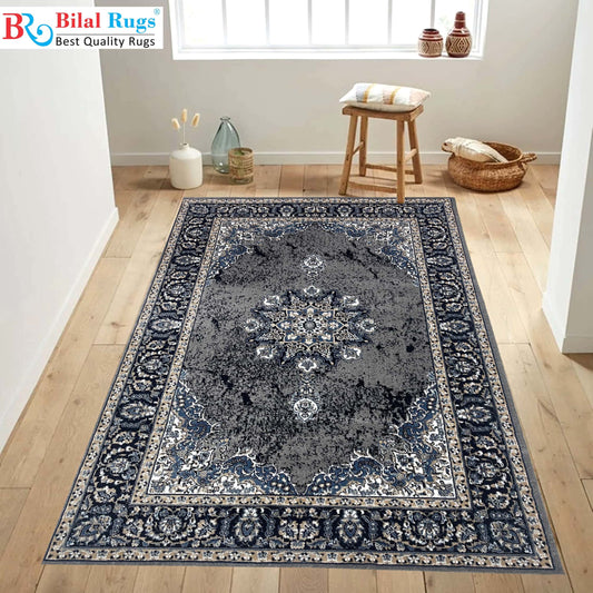 Persian polypropylene Rug,back woven(Article-180-Grey)