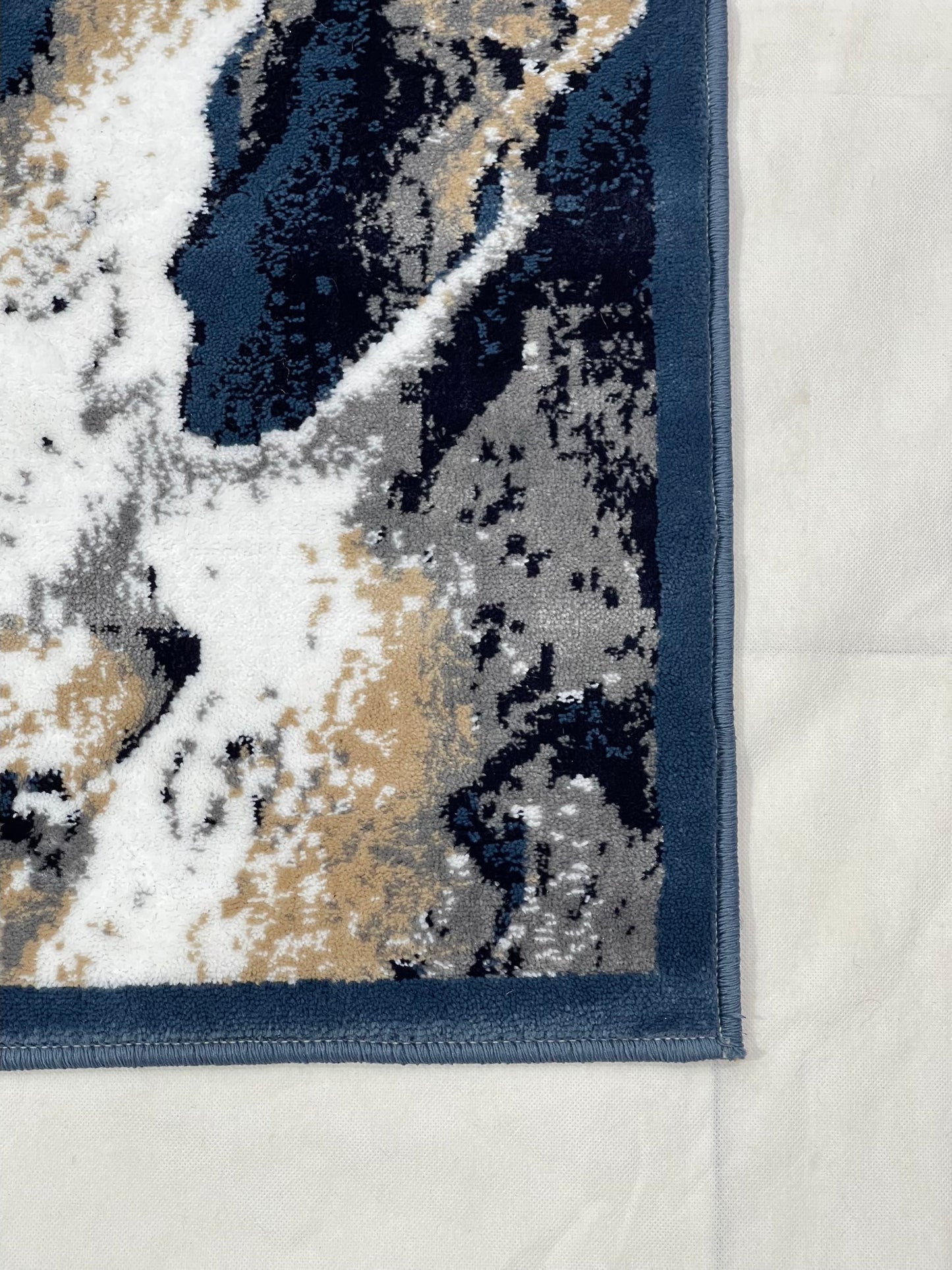 Modern polypropylene Rug,back woven (Article-175-Blue) Size : 4 ft width x 5.6 ft length (120 cm x 170 cm)