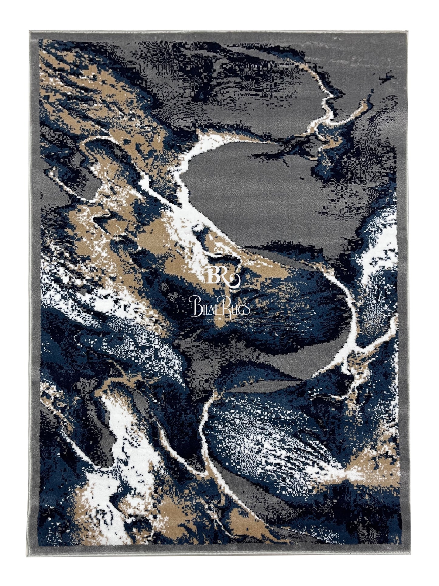 Modern Polypropylene Rug,back woven(Article-1443-Grey) Size : 4 ft width x 5.6 ft length (120 cm x 170 cm)