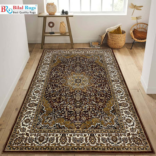 Persian polypropylene Rug,back woven(Article-24-Brown)