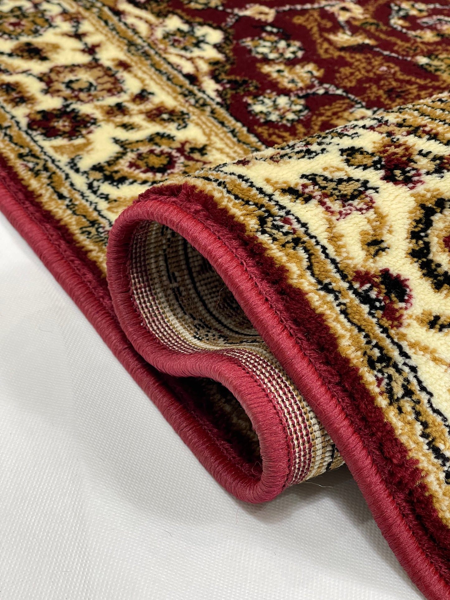 Persian Polypropylene Rug,Woven Back (Article-19-Red) Size : 3 ft width x 5 ft length (100cm x 150 cm)