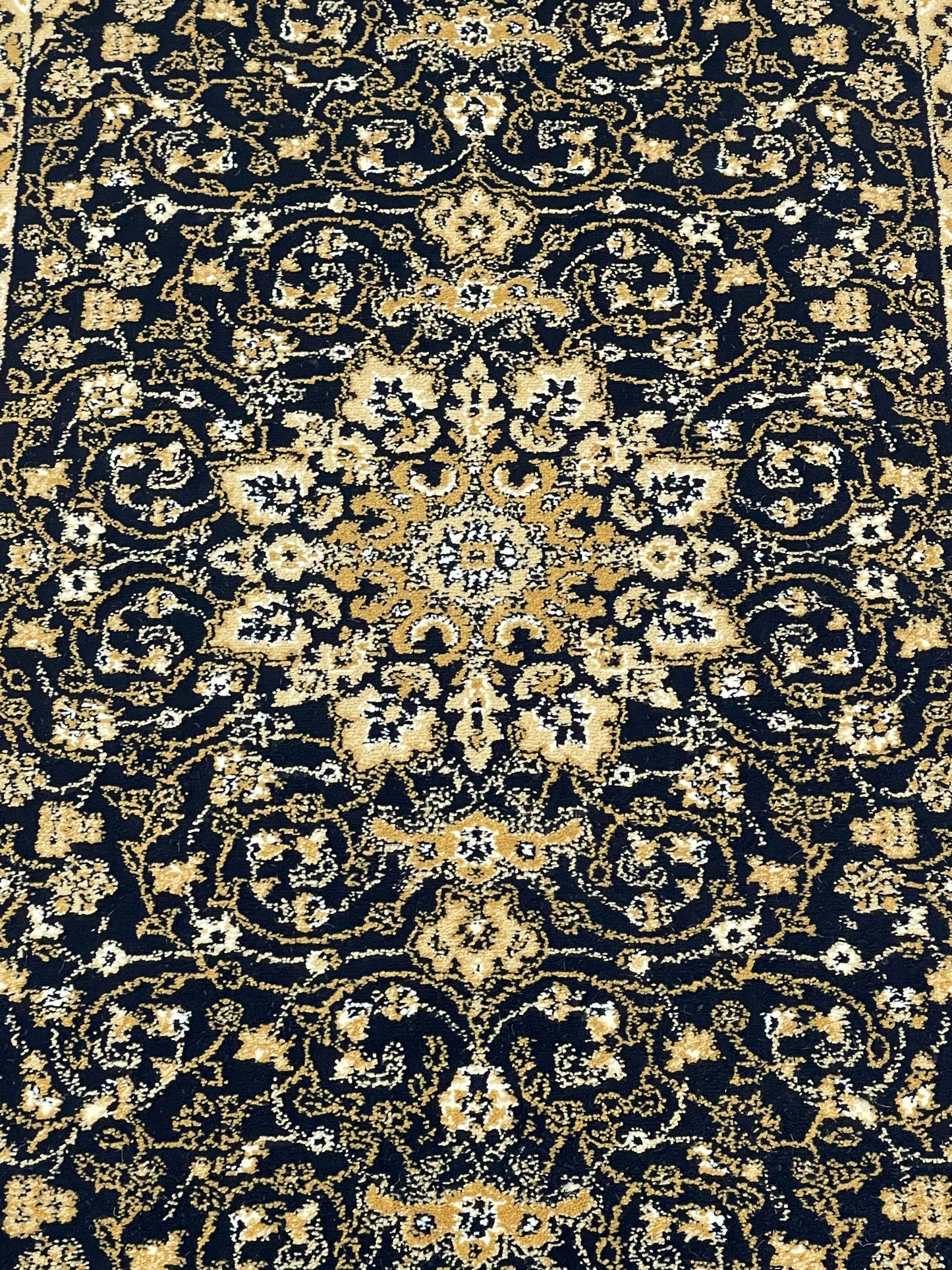 Black Persian Polypropylene Woven Rug.
 Size : 2.6 ft width x 6.6 ft length
 (80 cm x 200cm)