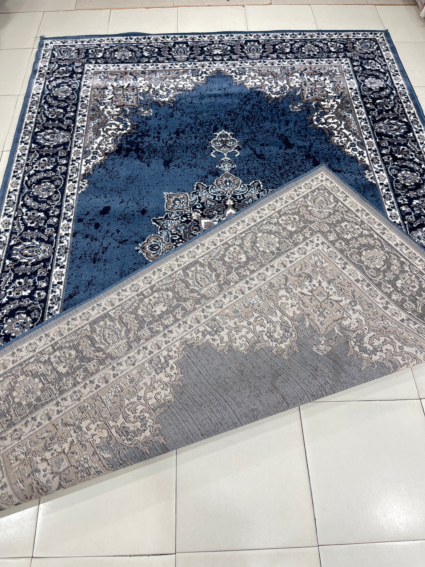 Persian Polypropylene Rug,back woven(Article-42-Blue)