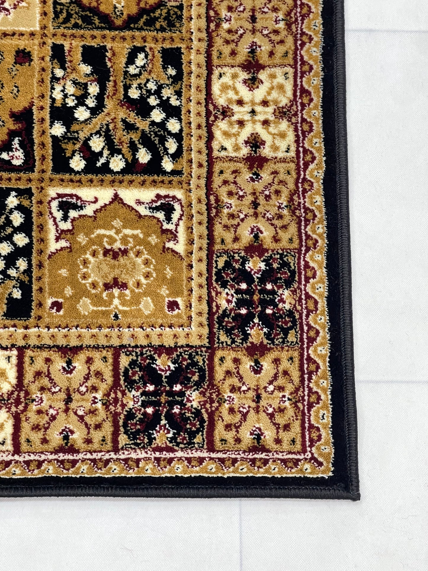Persian Polypropylene Rug,Woven Back (Article-120-Black) Size : 3 ft width x 5 ft length (100cm x 150 cm)