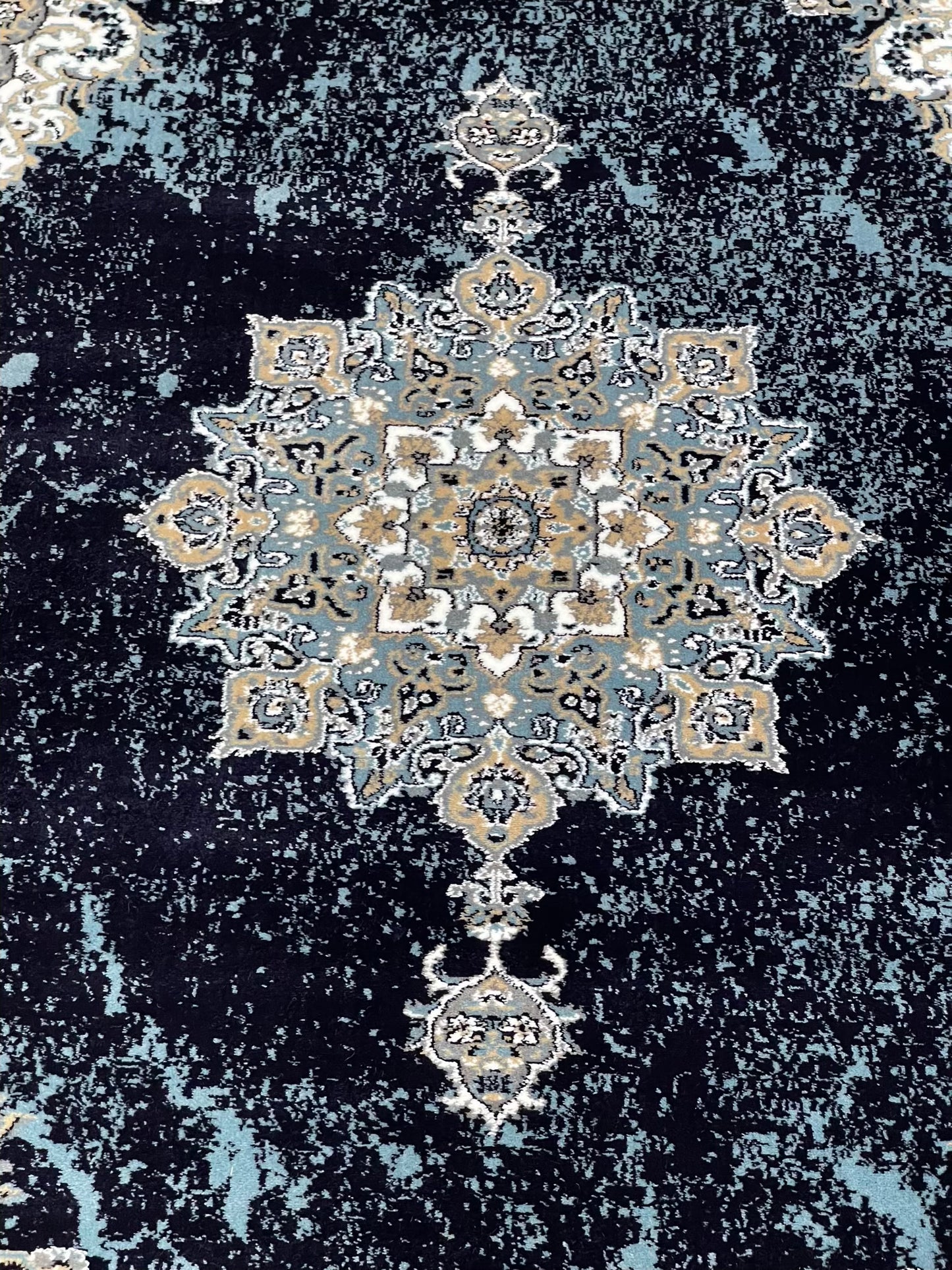 Persian polypropylene Rug,back woven(Article-1213-Blue)