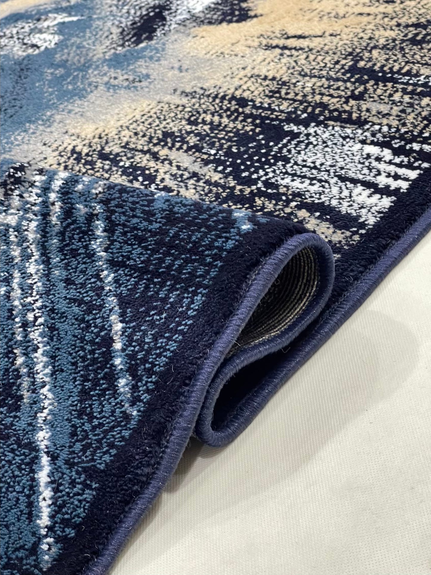 Modern polypropylene Rug,back woven(Article-1777-Blue) Size : 5 ft width x 7.3 ft length ( 150 cm x 220 cm)