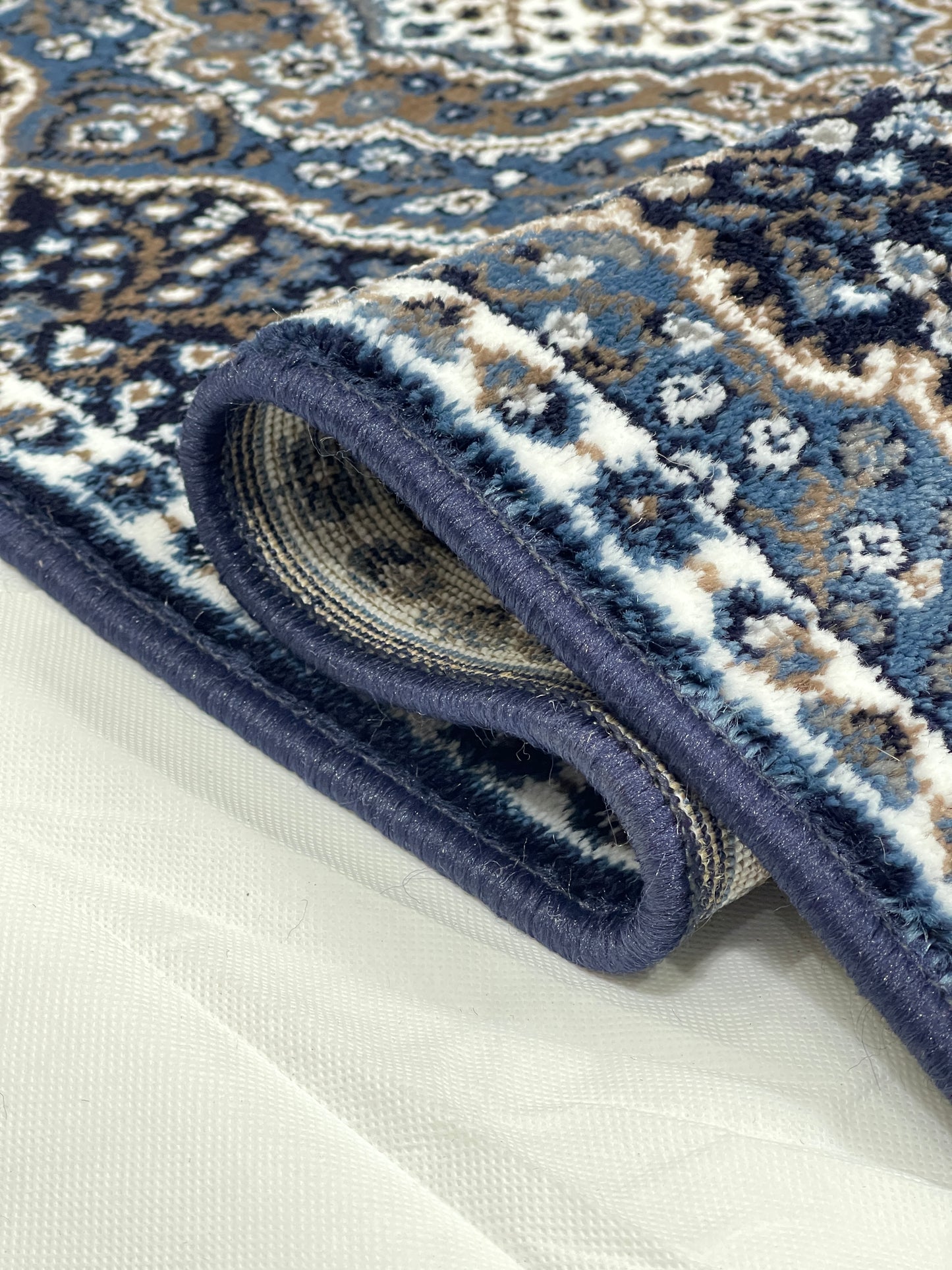 Dark Blue Persian Polypropylene Woven Rug.  Size : 2.6 ft width x 6.6 ft length  (80 cm x 200cm)
