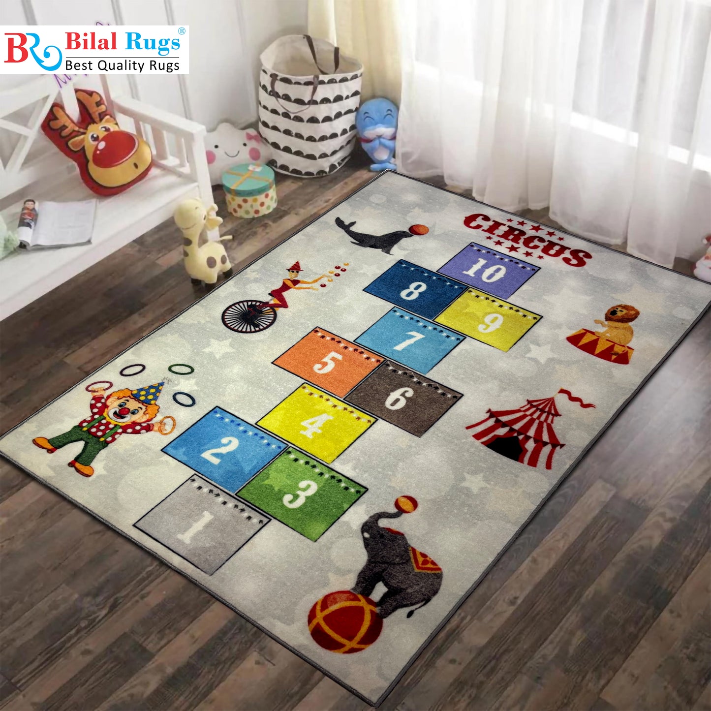 TPR Non Woven Rugs For Kids Room Article-75-Light Grey