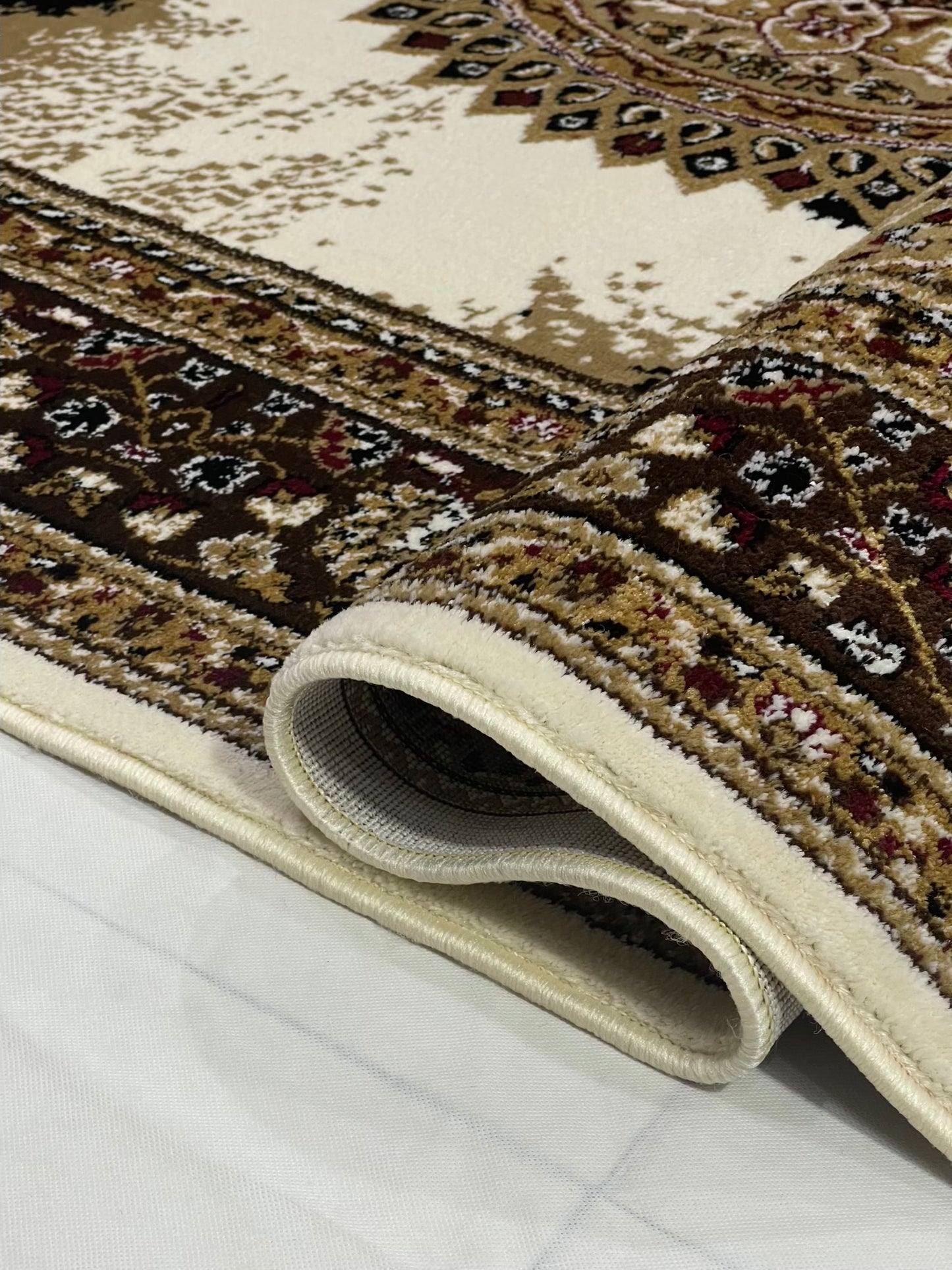 Persian polypropylene Rug,back woven(Article-24-Off white)