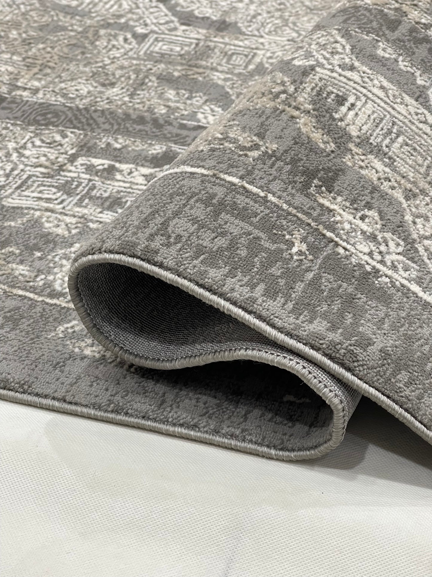 Irani Vintage Woven Rug.  Article -2085-Grey Size: 6.6 ft width x 9.6 ft length (200cm x 290cm)