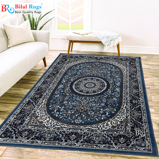 Persian Polypropylene Rug,back woven(Article-22-Blue)
Size : 5ft width  x 7.3ft length (150cm x 220cm)