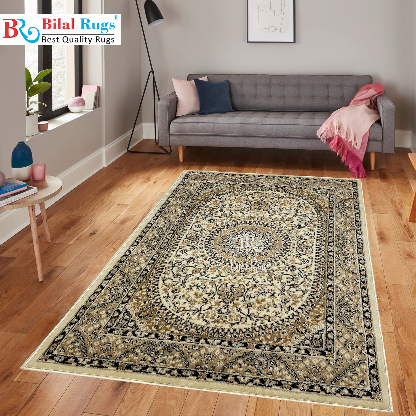 Persian polypropylene Rug,back woven(Article-22-off white)