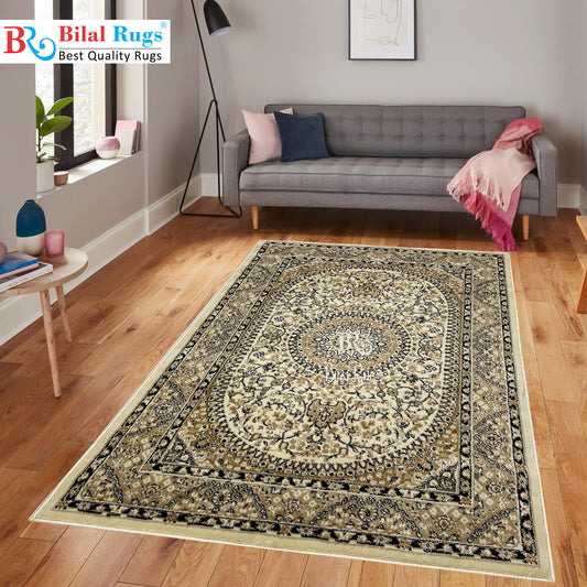 Persian polypropylene Rug,back woven(Article-22-off white)