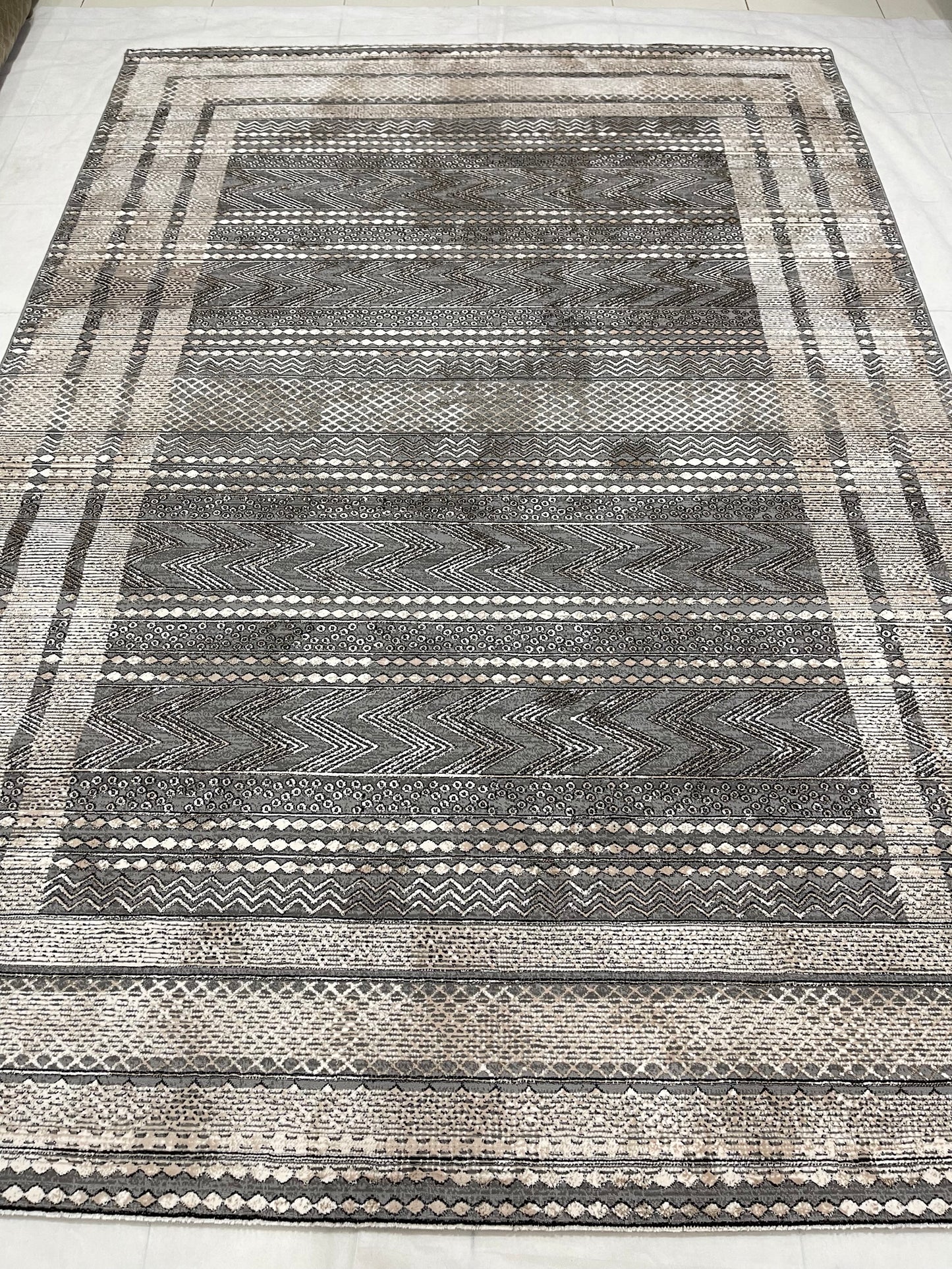 Irani Vintage Woven Rug.  Article -2086-Grey Size: 6.6 ft width x 9.6 ft length (200cm x 290cm)