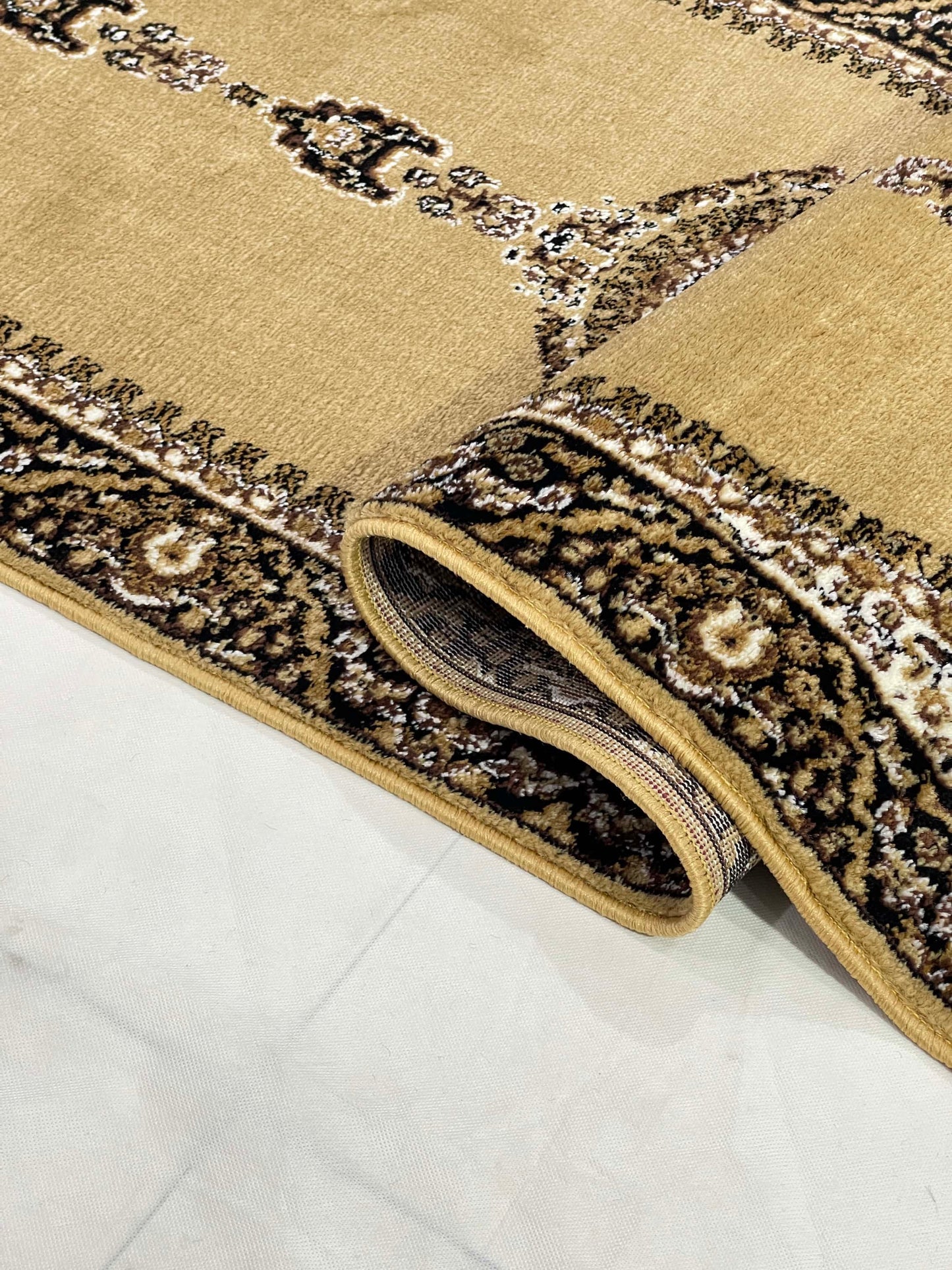 Beige Persian Polypropylene Woven Runner.
 Size : 2.6 ft width x 6.3 ft length
 (80 cm x 200cm)