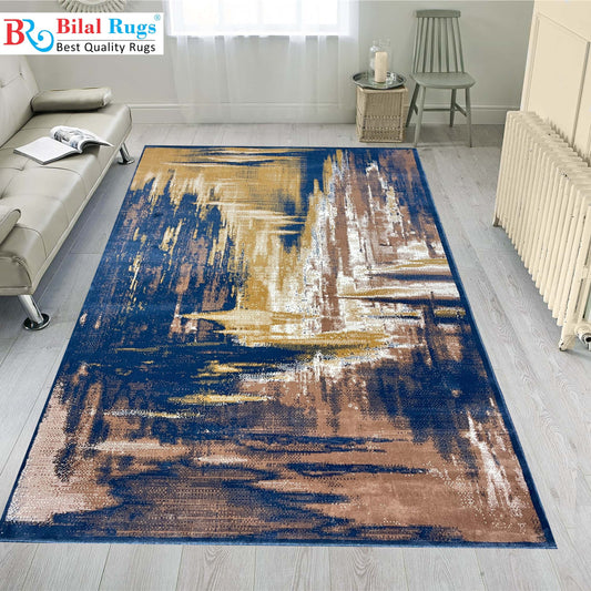 Modern polypropylene Rug,back woven(Article-7826-Blue , multi)
Size : 6.6 ft width x 9.6 ft length (200cm x 290cm)