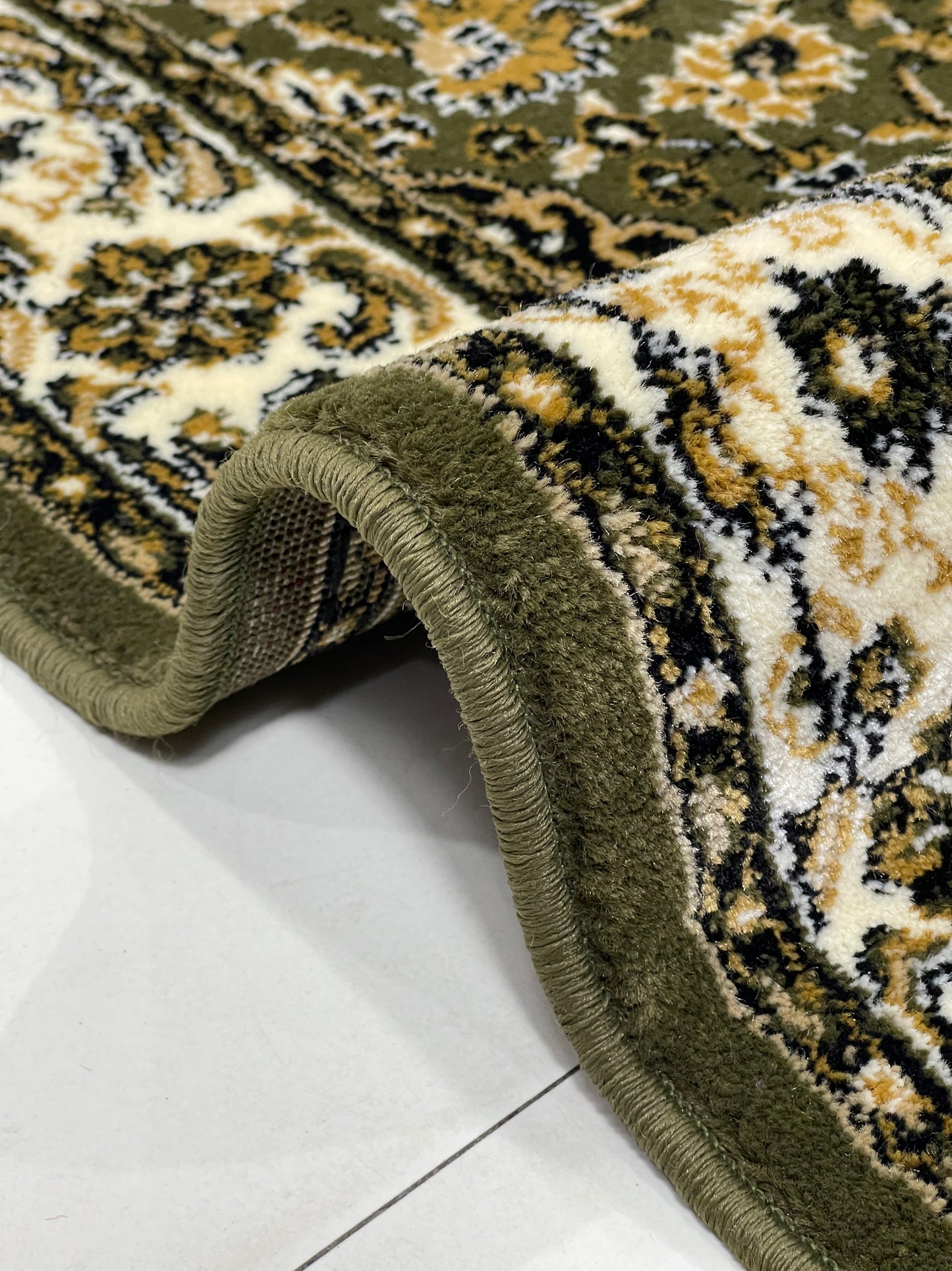 Persian polypropylene Rug,back woven(Article-01-Green)