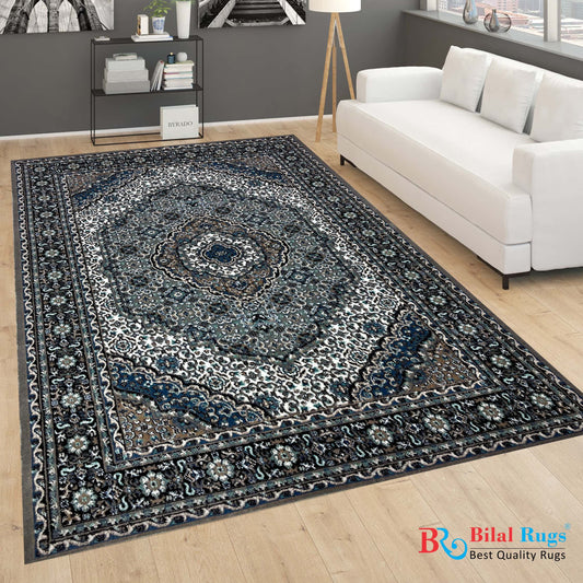 Persian polypropylene Rug,back woven(Article-28-Grey)