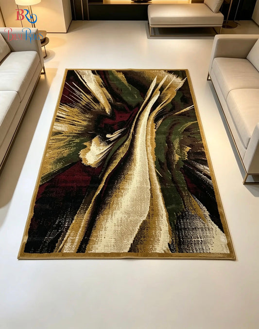 Modern polypropylene Rug,back woven
(Article-123-Gold)
Size : 4 ft width x 5.6 ft length (120 cm x 170 cm)