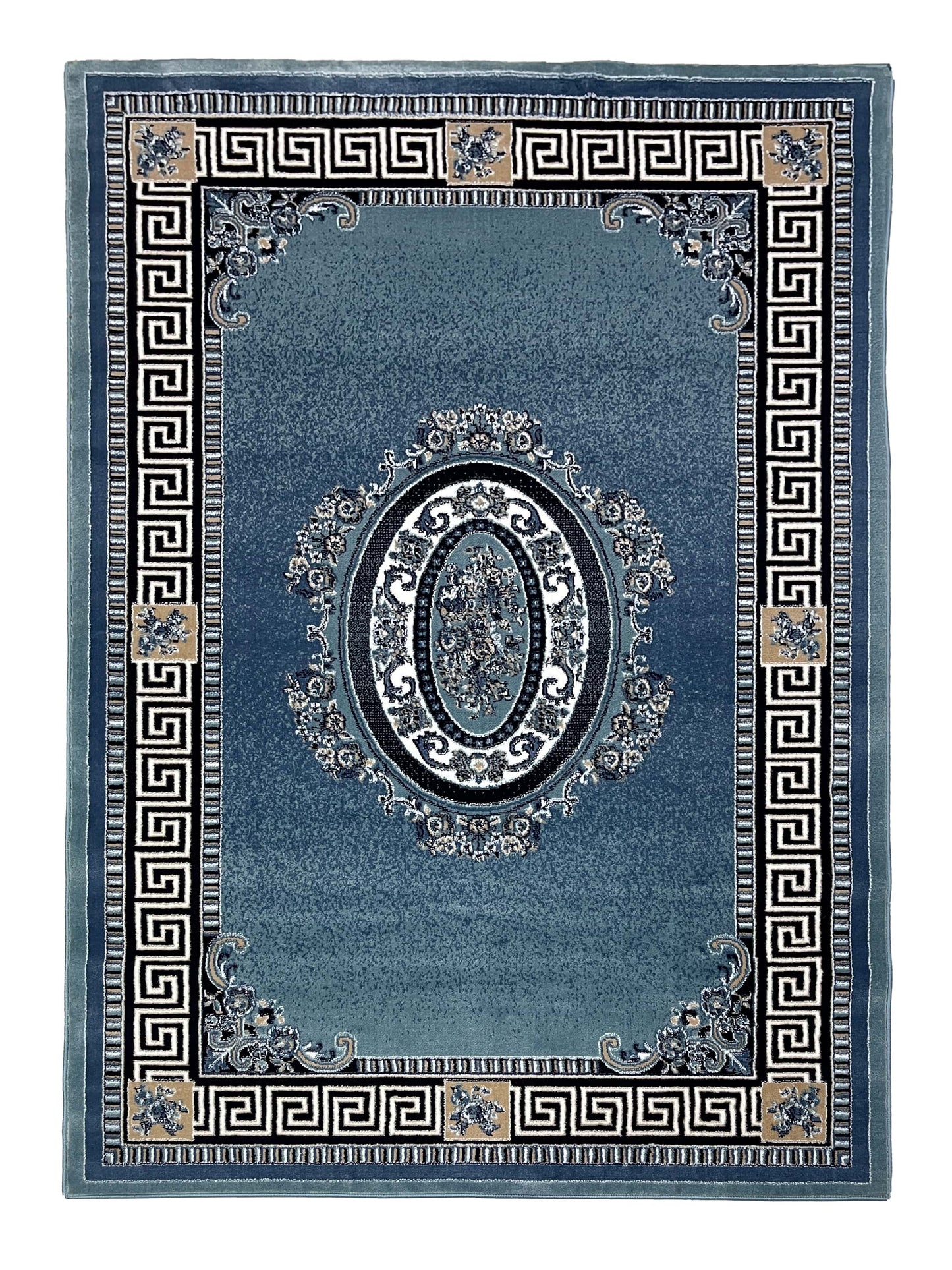 Versace  Polypropylene woven Rug.
Article-75-Feroze
Size : 5ft width  x 7.3ft length (150cm x 220cm)