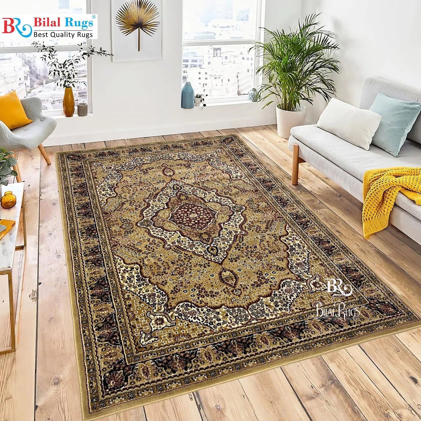 Persian polypropylene Rug,back woven(Article-25-Beige)