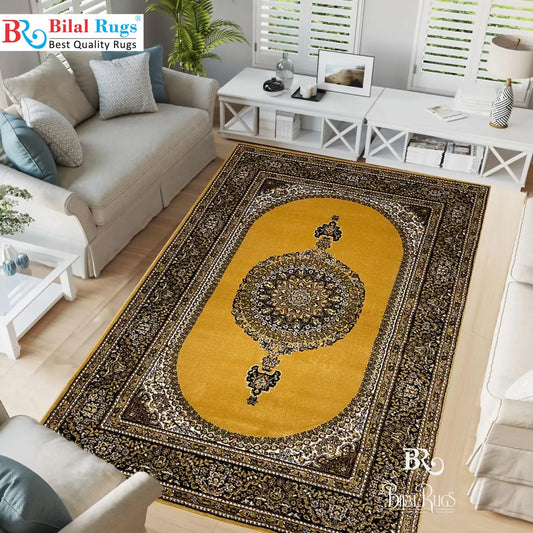 Persian polypropylene Rug,back woven(Article-22-Gold )
Size : 5ft width  x 7.3ft length (150cm x 220cm)