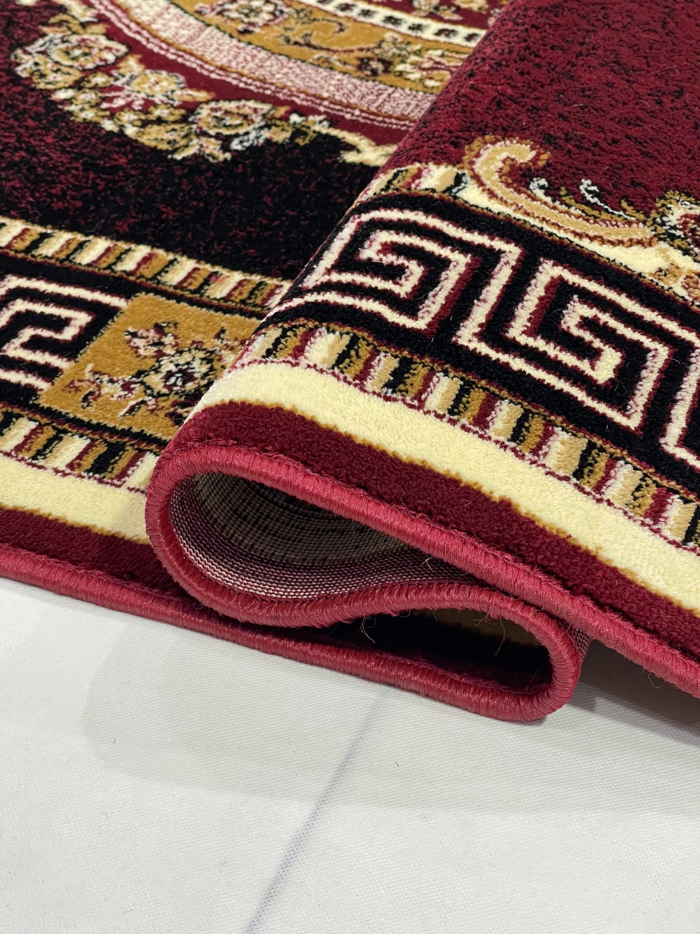 Versace Polypropylene Rug,back woven(Article-75-Red)