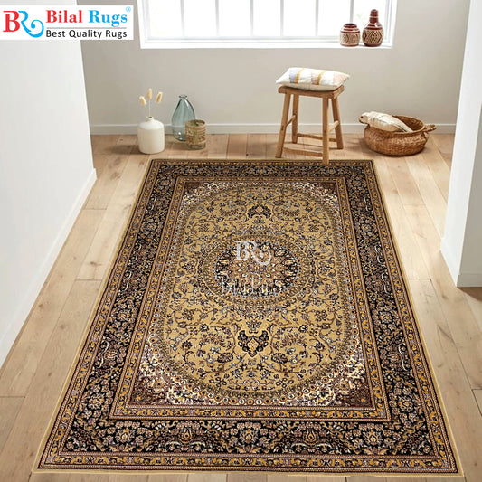 Persian polypropylene Rug,back woven(Article-22-Beige)
Size : 6.6 ft width x 9.6 ft length (200cm x 290cm)