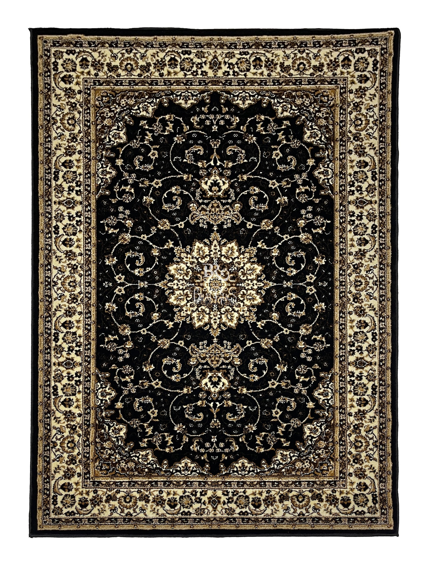 Persian Polypropylene Rug,back woven(Article-19-Black)
Size : 5ft width  x 7.3ft length (150cm x 220cm)