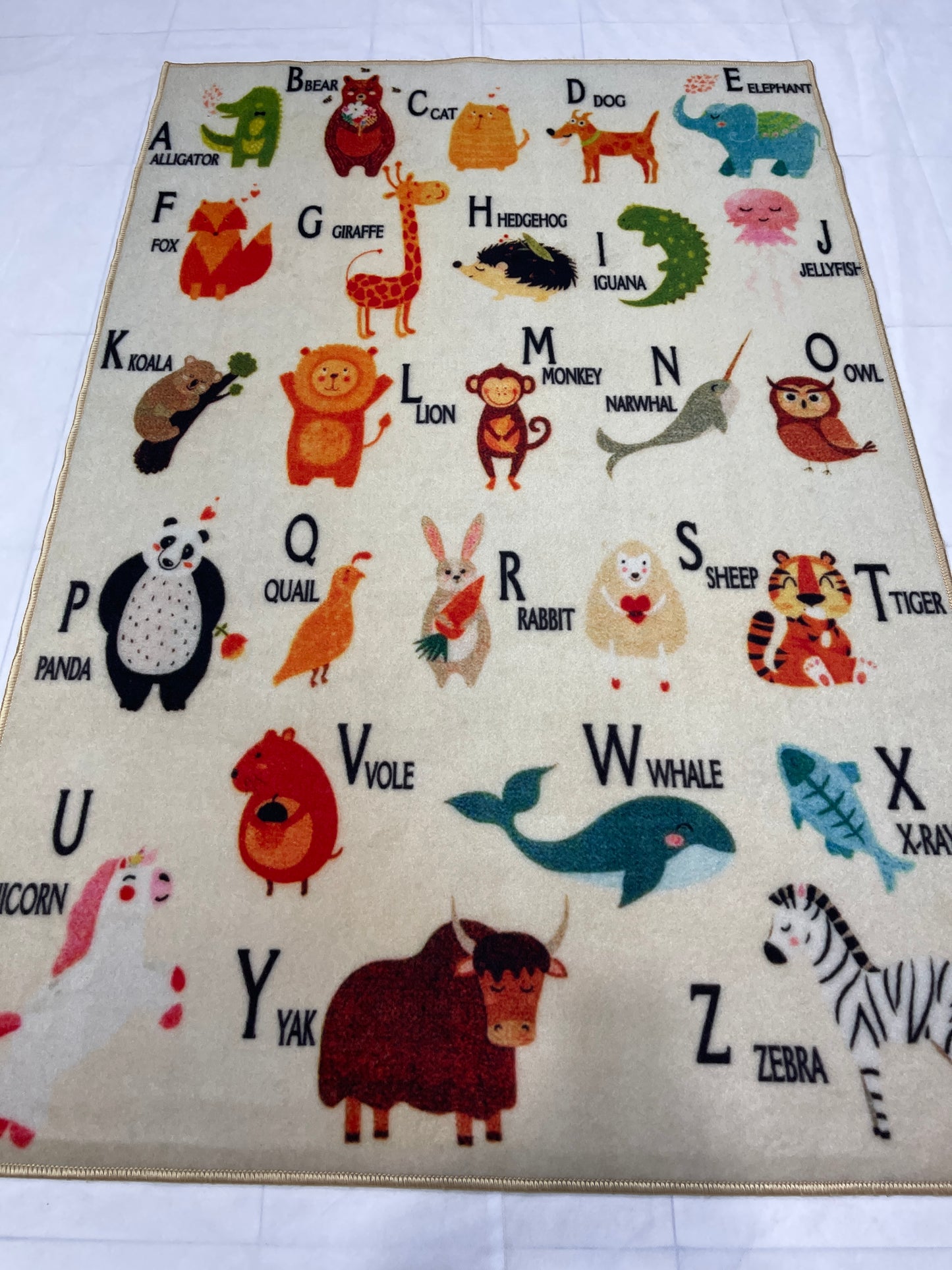 TPR Non Woven Kids Rug.  Article-93-Off white