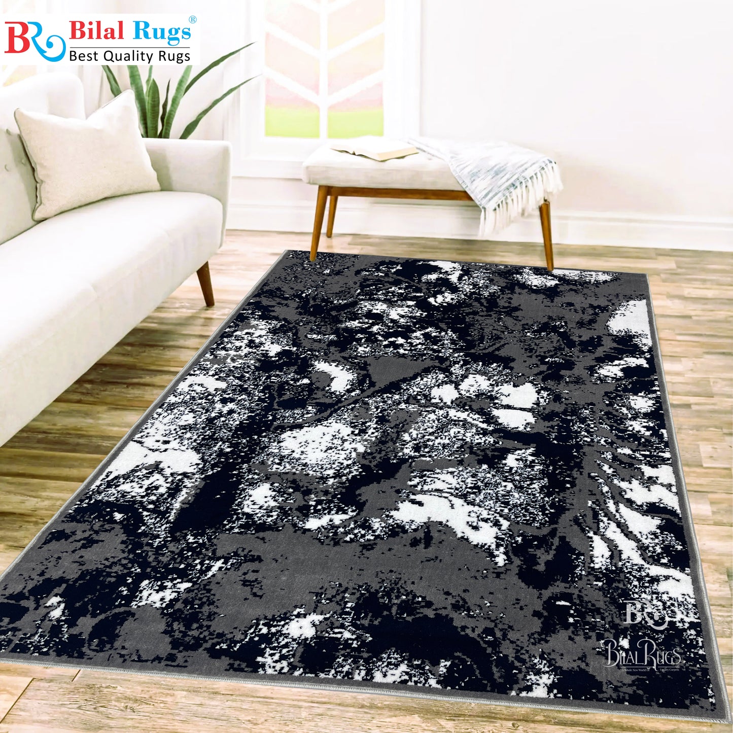 Modern polypropylene Rug,back woven(Article-1777-Grey)
Size : 5 ft width x 7.3 ft length ( 150 cm x 220 cm)