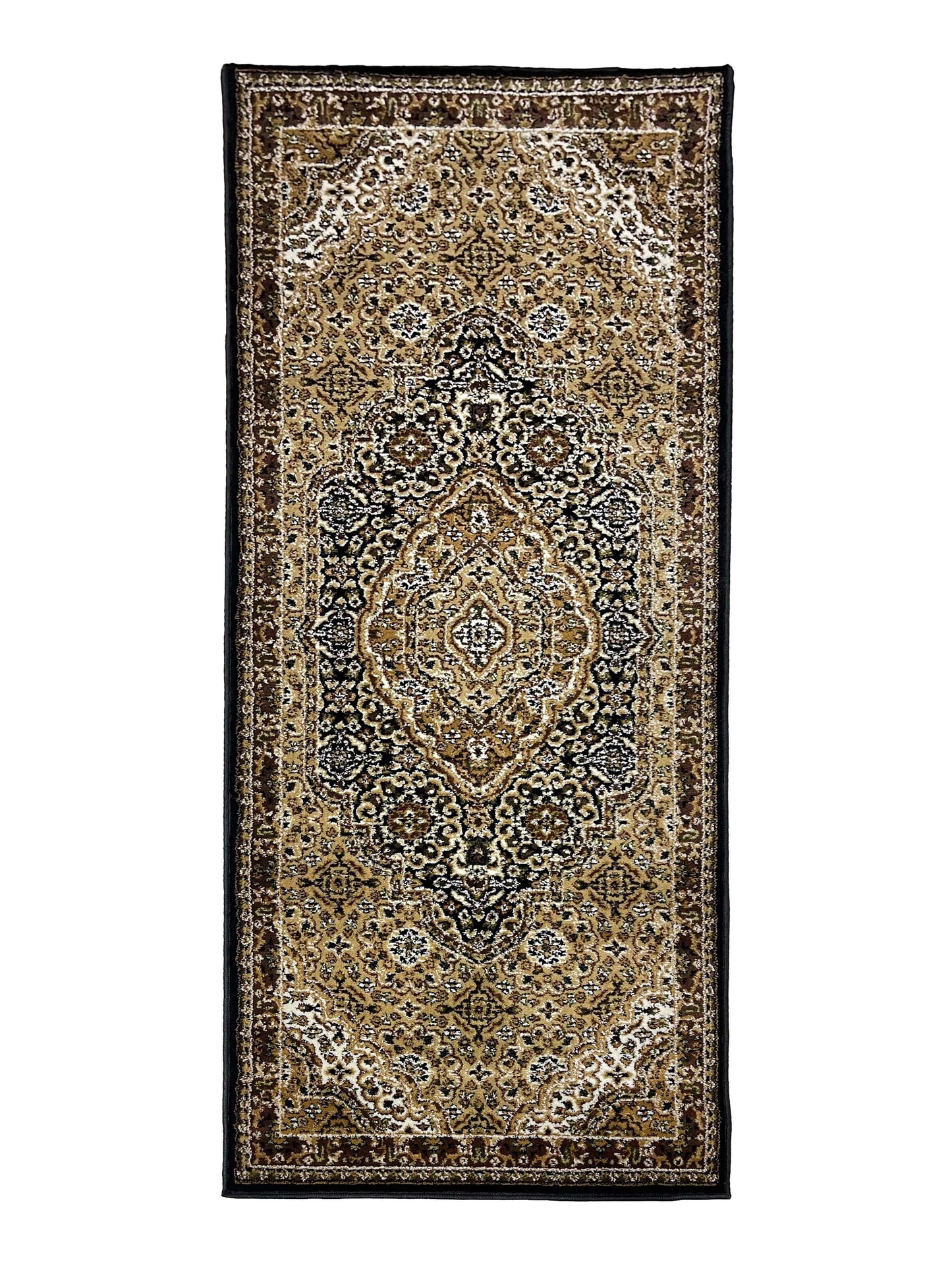 Black Persian Polypropylene Woven runner.
 Size : 2.6 ft width x 6.3 ft length
 (80 cm x 200cm)