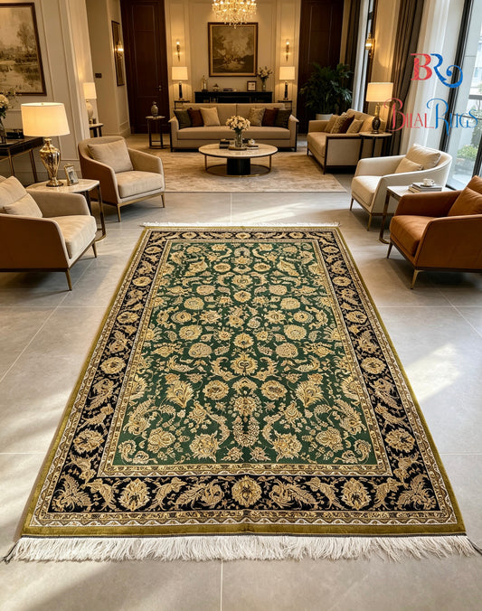 Premium Irani 1600 Reed Machine Made Rug - Yellow & Green with Cotton Back
Size : 5 ft width x 7.3 ft length (150cm x 225cm)