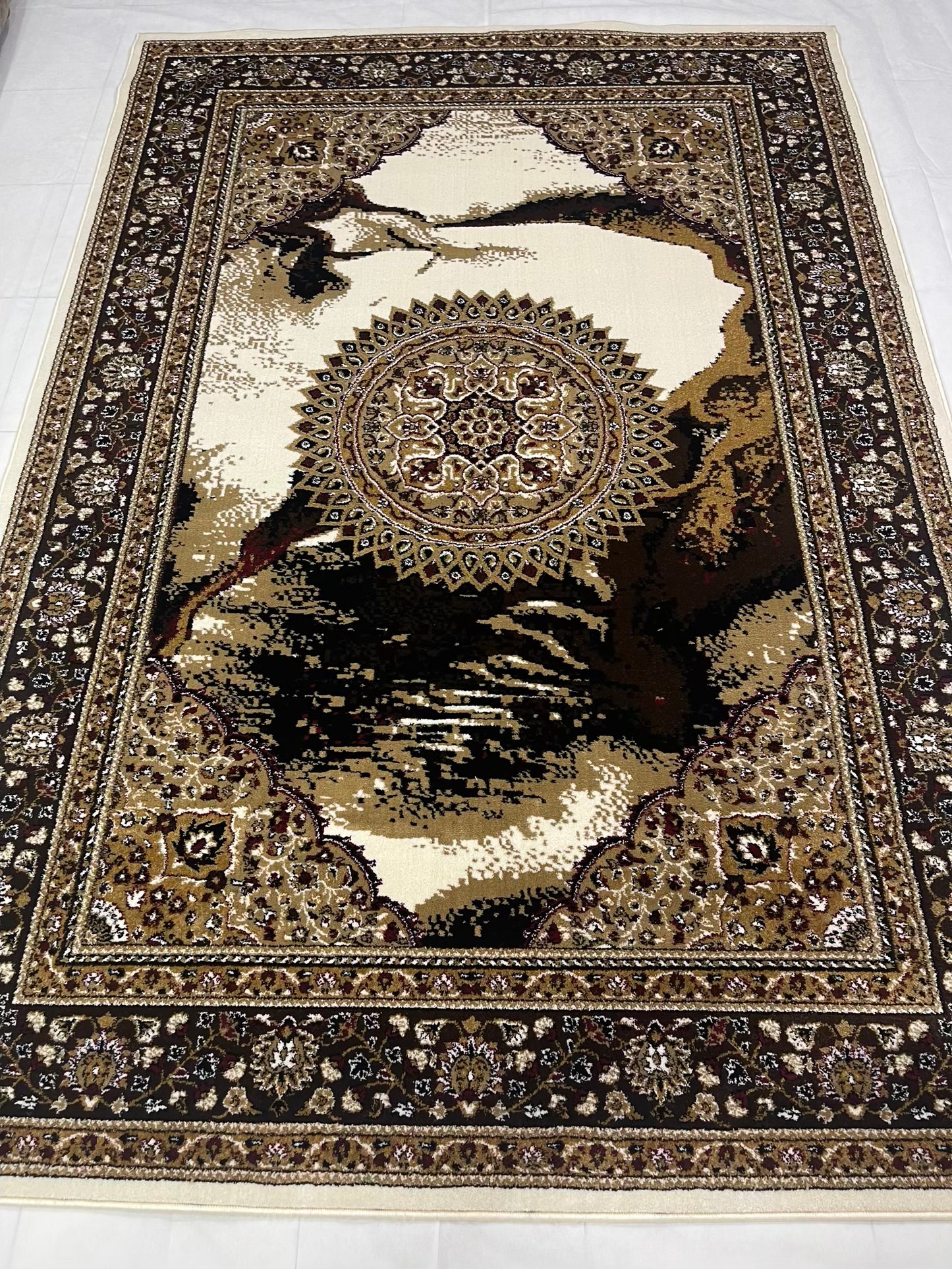 Persian polypropylene Rug,back woven(Article-24-Off white)