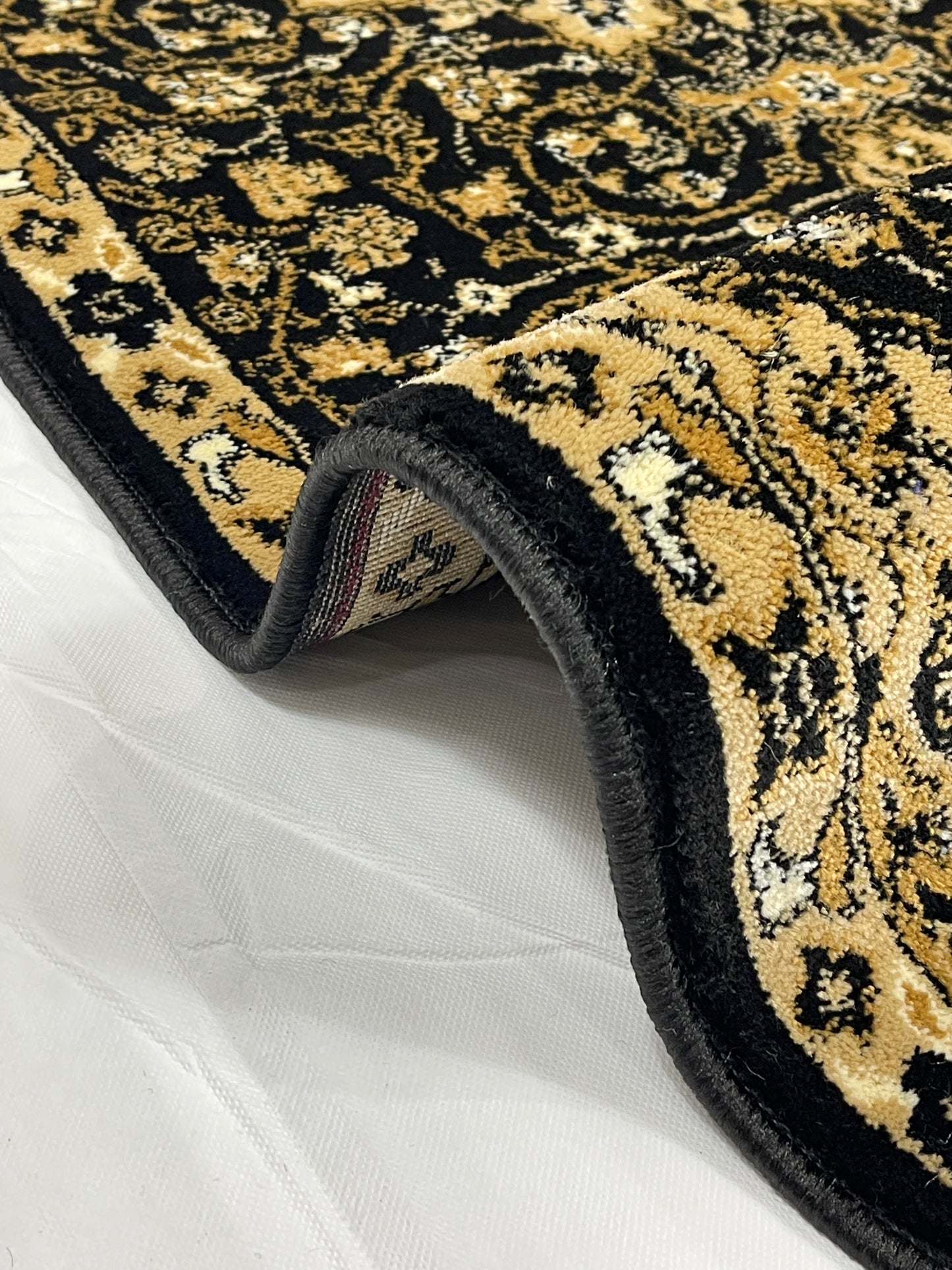 Black Persian Polypropylene Woven Rug.
 Size : 2.6 ft width x 6.6 ft length
 (80 cm x 200cm)