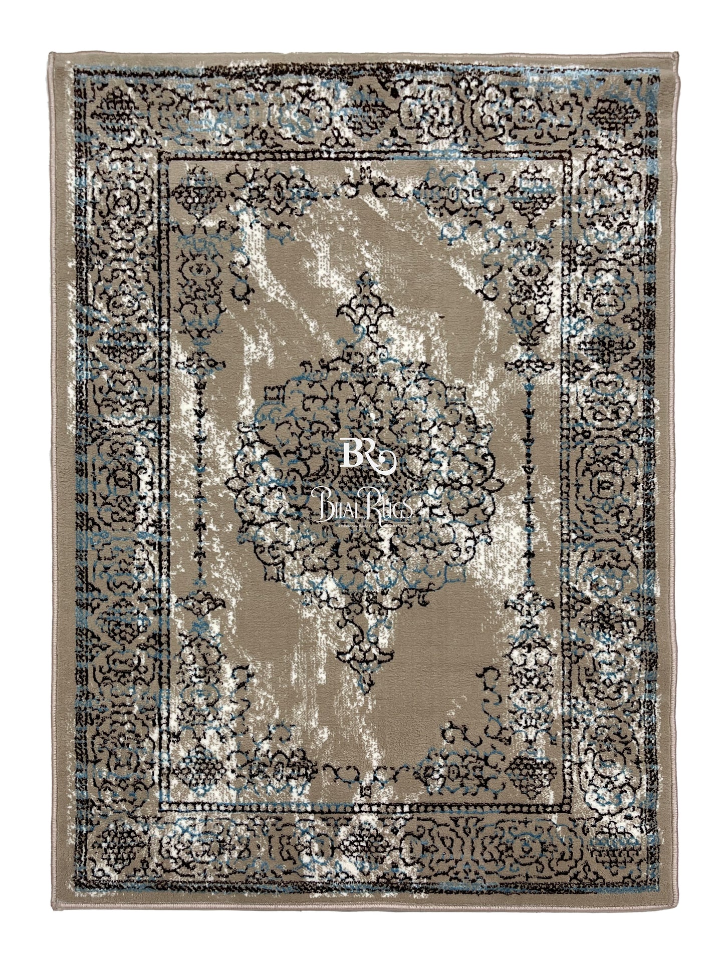 Polyester Silk Woven Rug.(Article-1455-Beige) Size : 3 ft width x 5 ft length ( 100cm x 150cm)