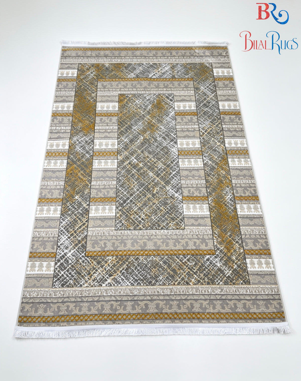 Vintage soul, modern precision ✨ Irani machine-made for timeless homes
Size : 5 ft width x 7.3 ft length 
Article-302-Grey,Rust