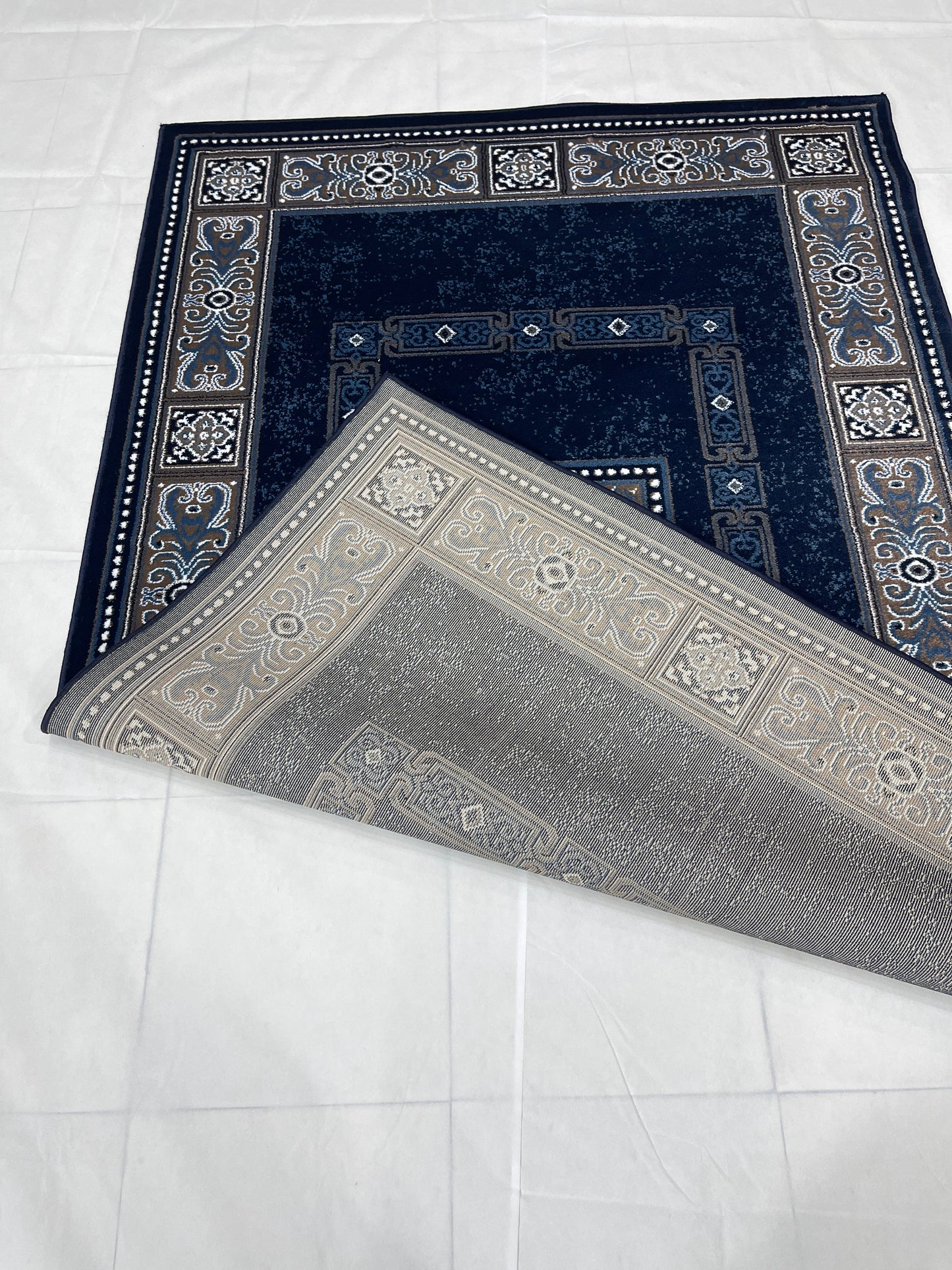 Persian polypropylene Rug,back woven(Article-868-Blue ) Size : 5ft width  x 7.3ft length (150cm x 220cm)