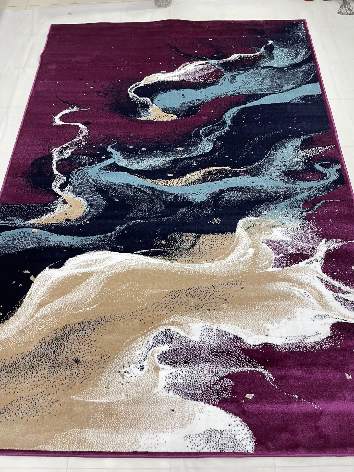 Modern polypropylene Rug,back woven(Article-6119-Purple )