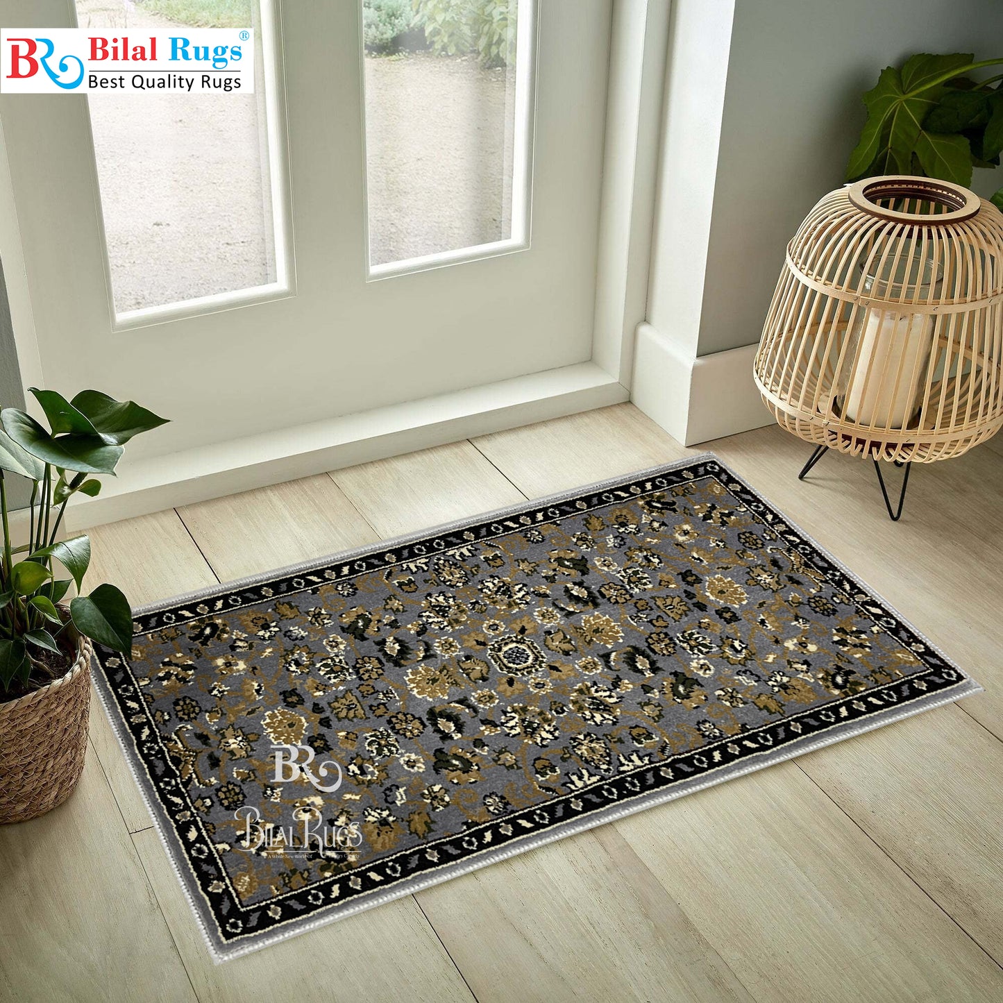 Grey Polypropylene Woven Door Mat.
Size : 40 cm x 75 cm