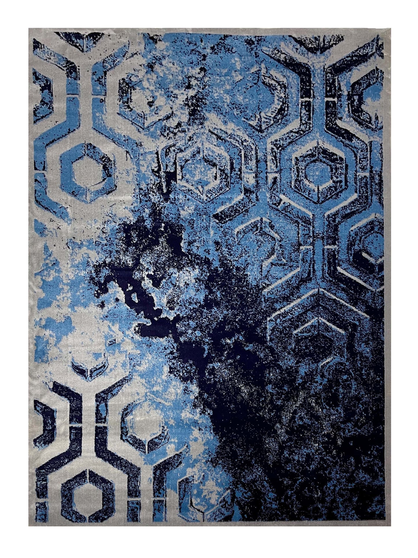 Modern polypropylene Rug,back woven(Article-6119-Grey ,Blue)