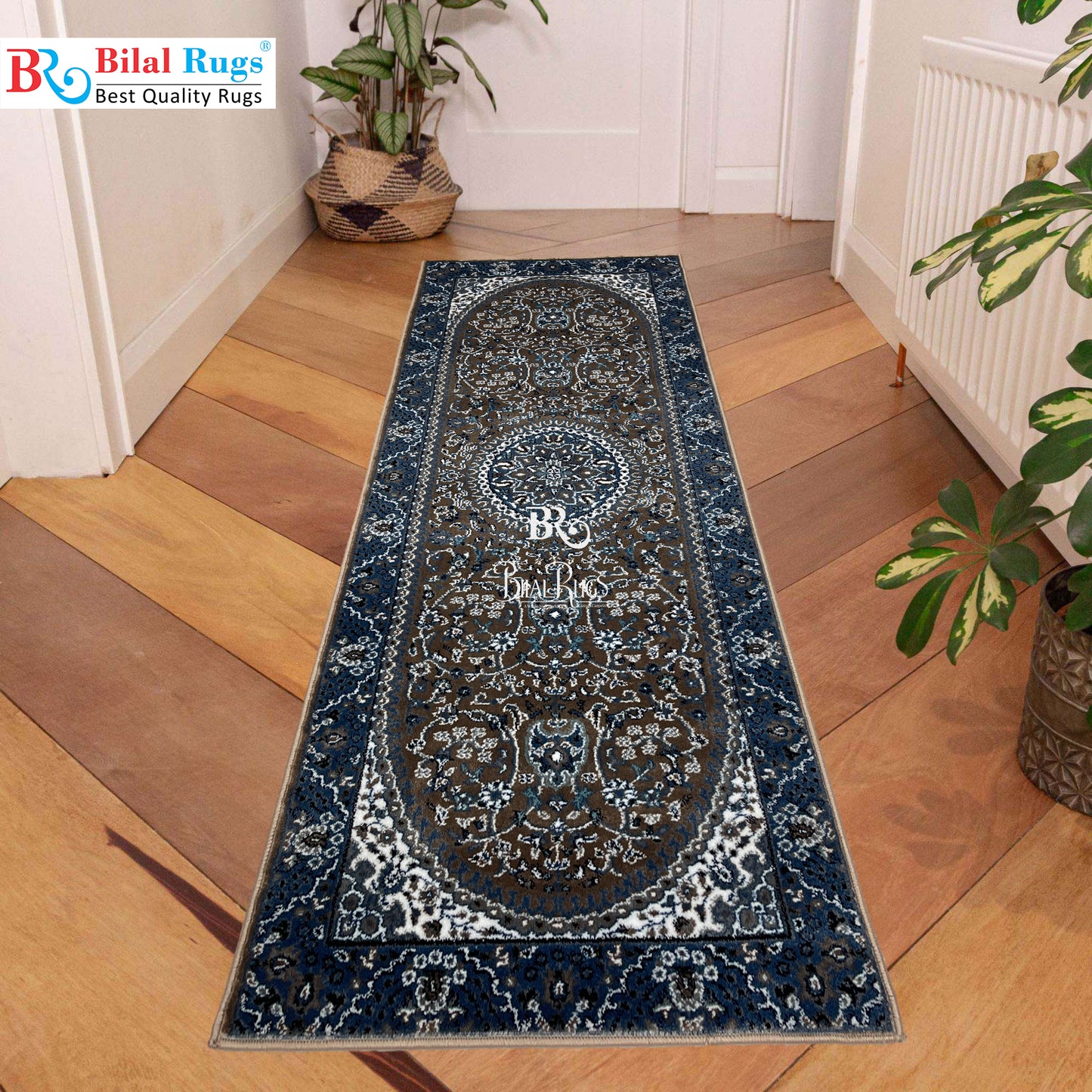Mink Persian Polypropylene Woven Rug.  Size : 2.6 ft width x 6.6 ft length  (80 cm x 200cm)