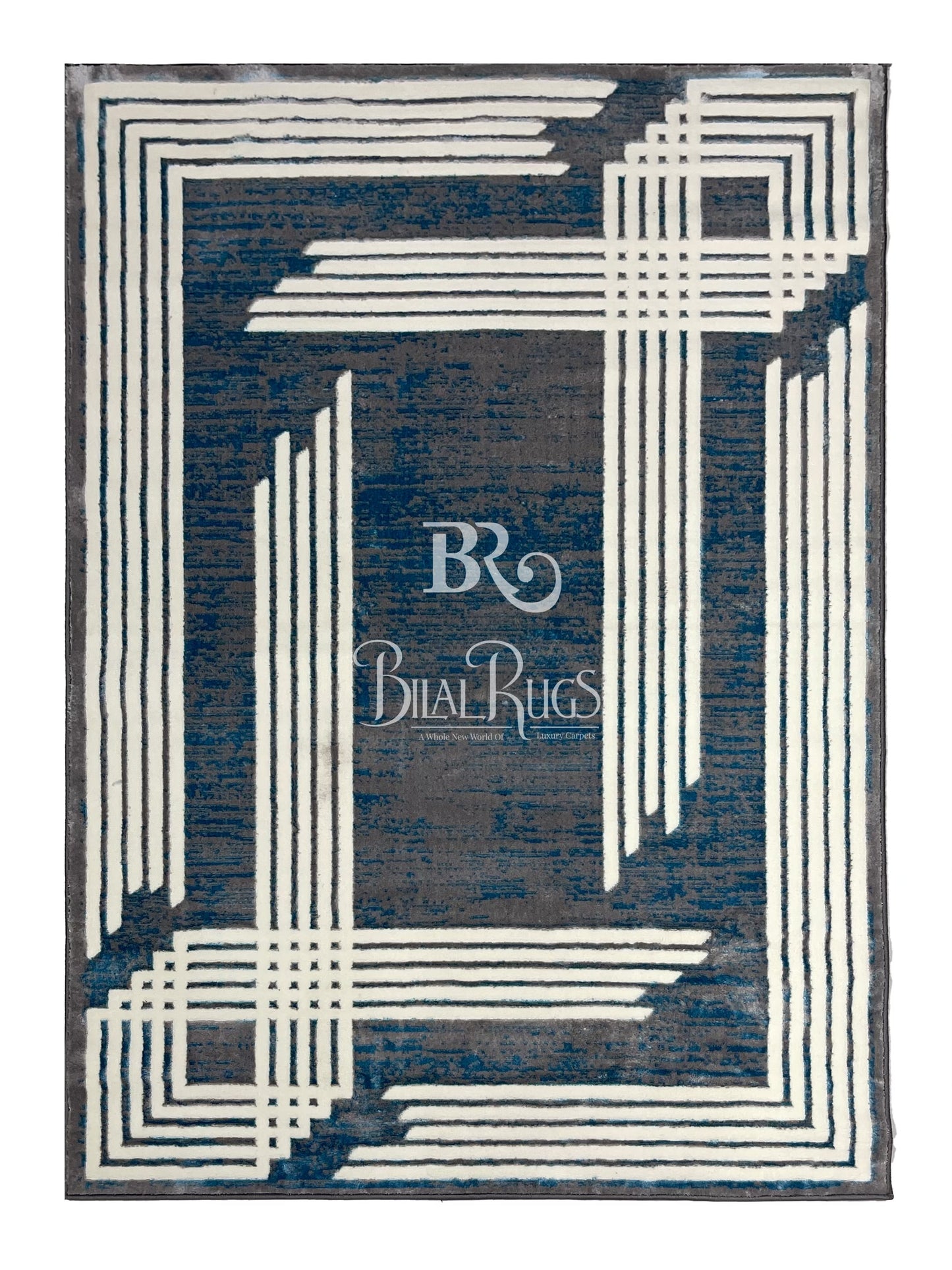 Pakistani Silk Woven Rug.(Article-1454-Grey) Size : 5ft width  x 7.3ft length (150cm x 220cm)